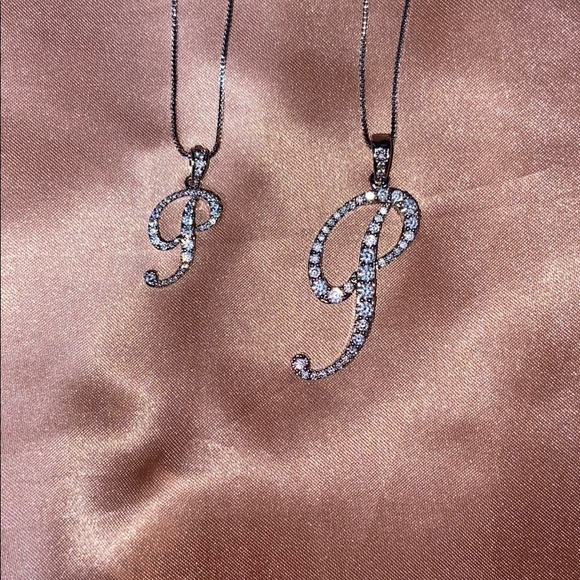 Mini Letter P Initial Necklace - Picture 5 of 5
